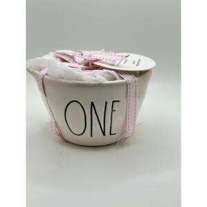Rae Dunn Pink Ceramic Measuring Cups Set Of 4 "One" "Half" "Third" "Quarter"